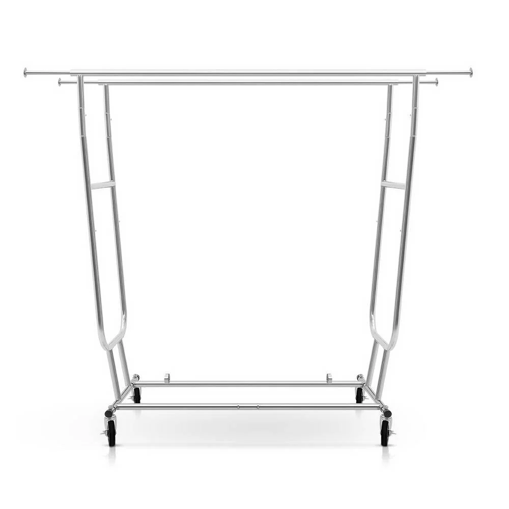 Clothes Rack Airer Double Rail Coat Stand Adjustable Hanger - Nurns