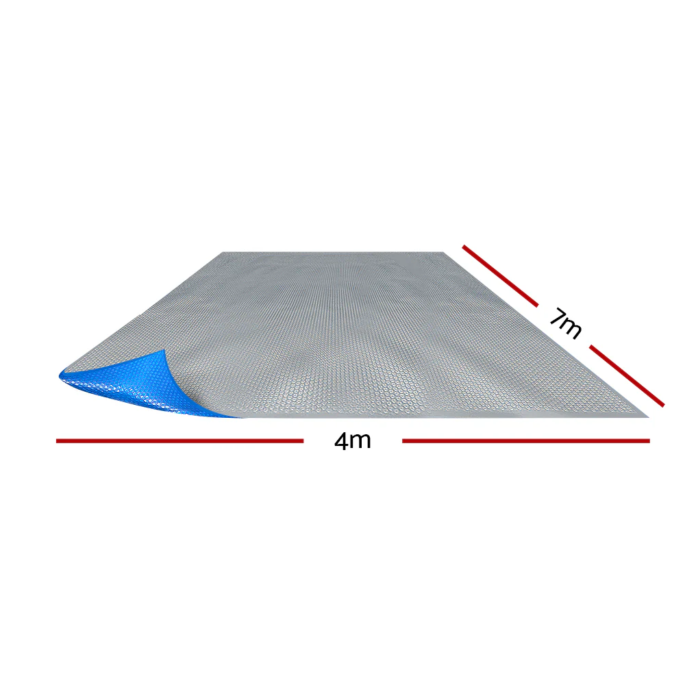 Pool Cover 500 Micron 7x4m Swimming Pool Solar Blanket - Blue Silver - Nurns