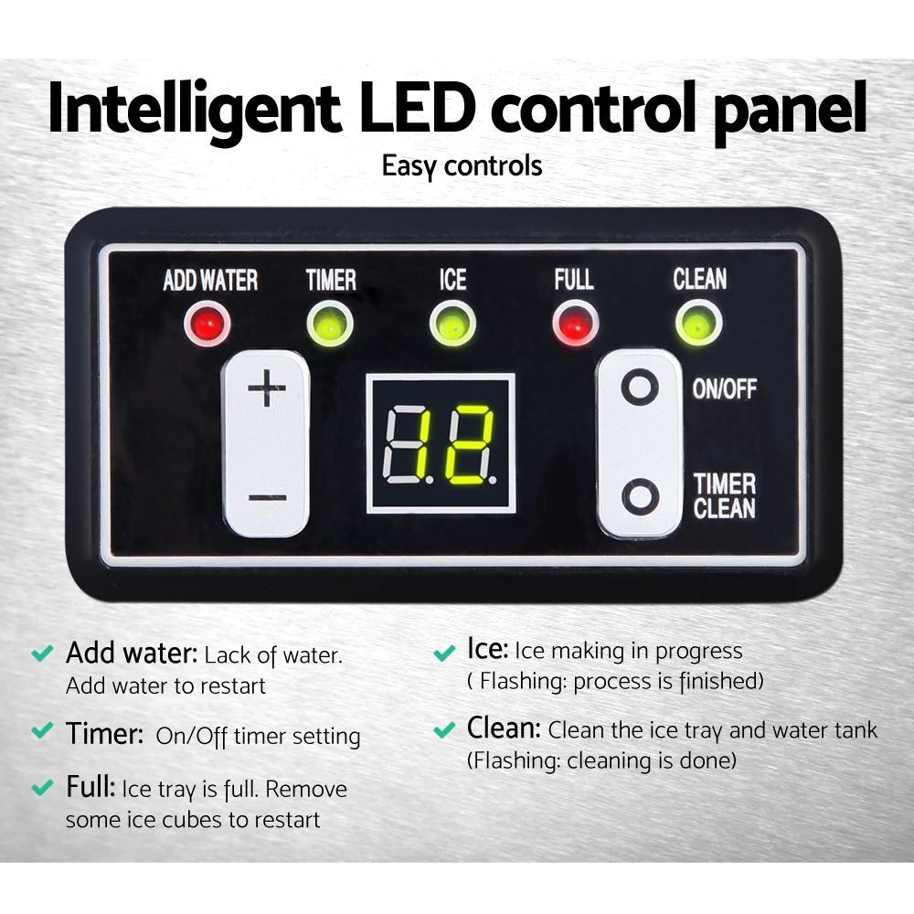 Devanti 60kg Commercial Ice Maker Machine - Nurns