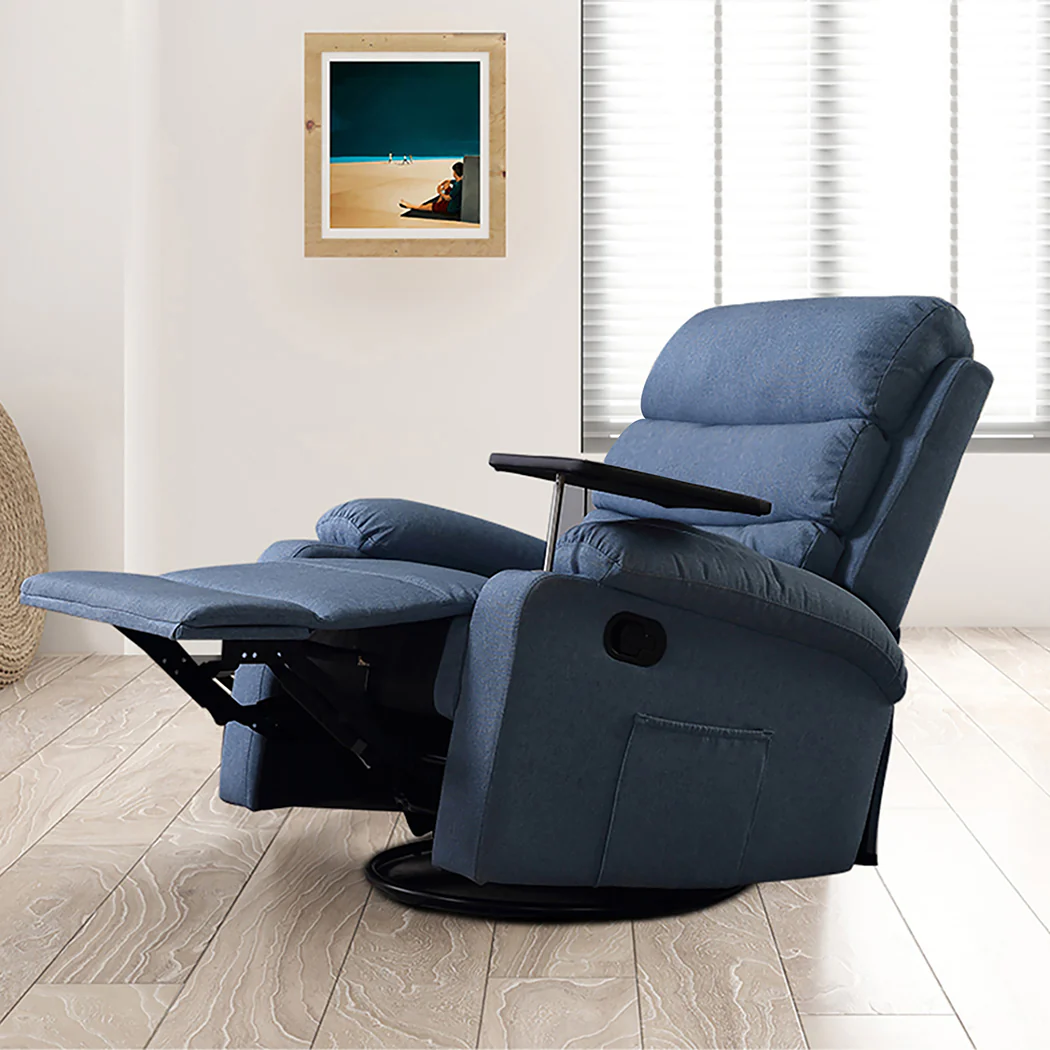 Niamh Massage Chair Recliner Chair Heated Lounge Armchair 360 Swivel - Blue - Nurns