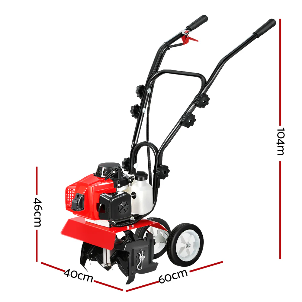 88CC Tiller Garden Cultivator Rototiller 4 Blades Soil Plower Rotary Hoe - Nurns