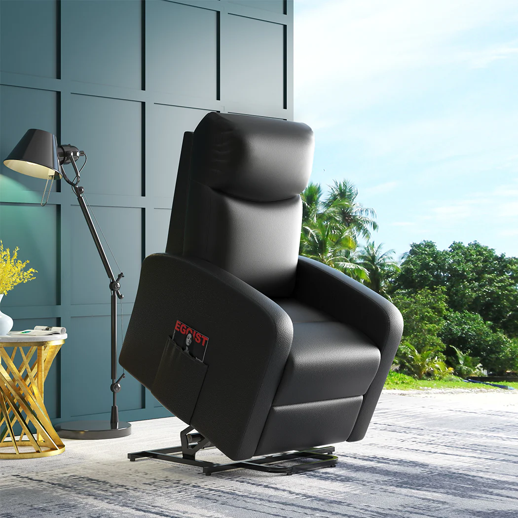 Triton Massage Chair Recliner Chair Electric Lift Armchair Heated Lounge - Black - Nurns