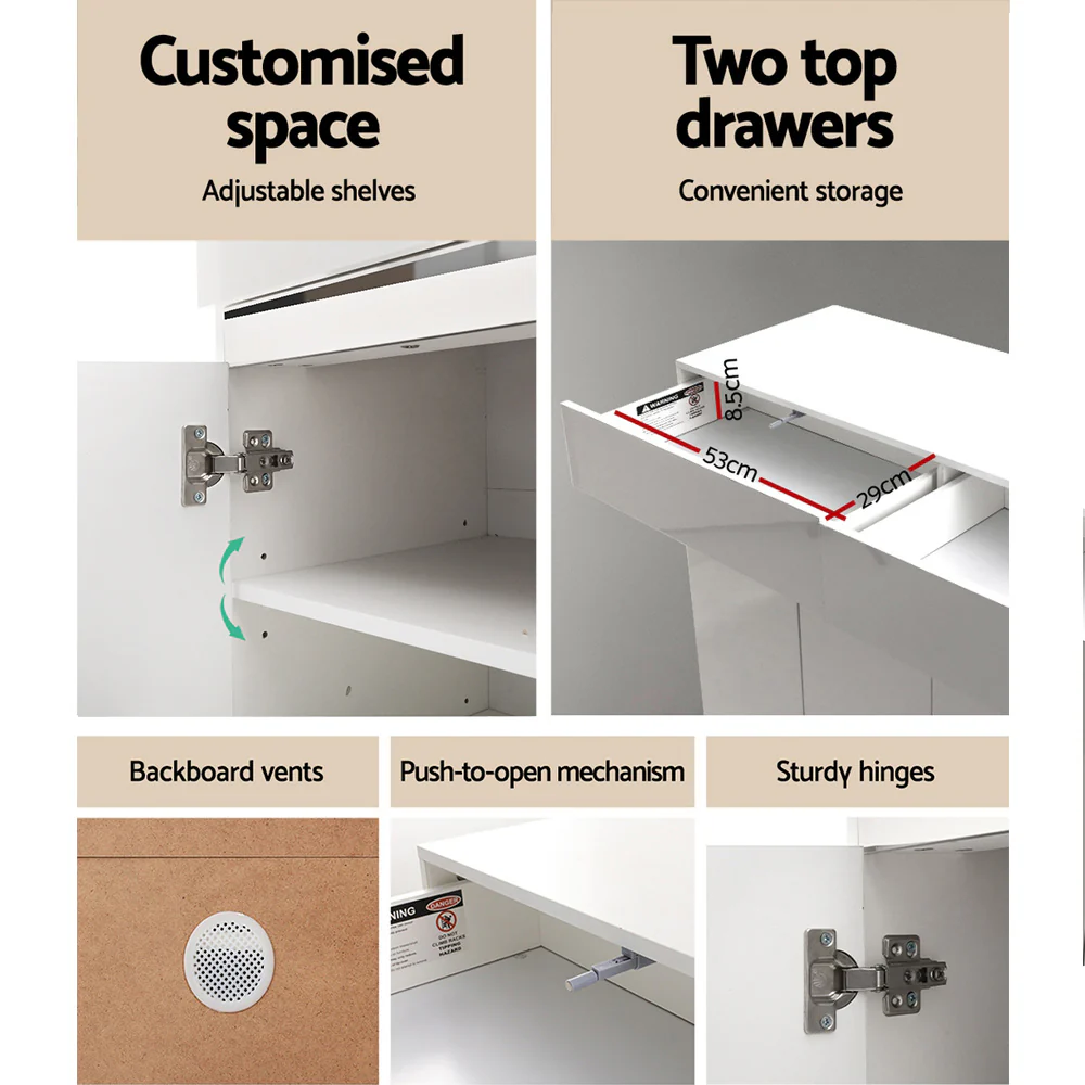 Artiss Shoe Rack Cabinet Storage Cupboard 24 Pairs - Lydia - Nurns