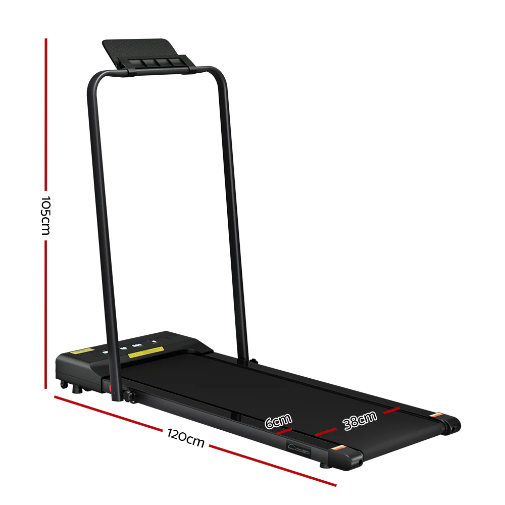 Everfit Treadmill Electric Walking Pad Under Desk Home Gym Fitness 380mm Black - Nurns