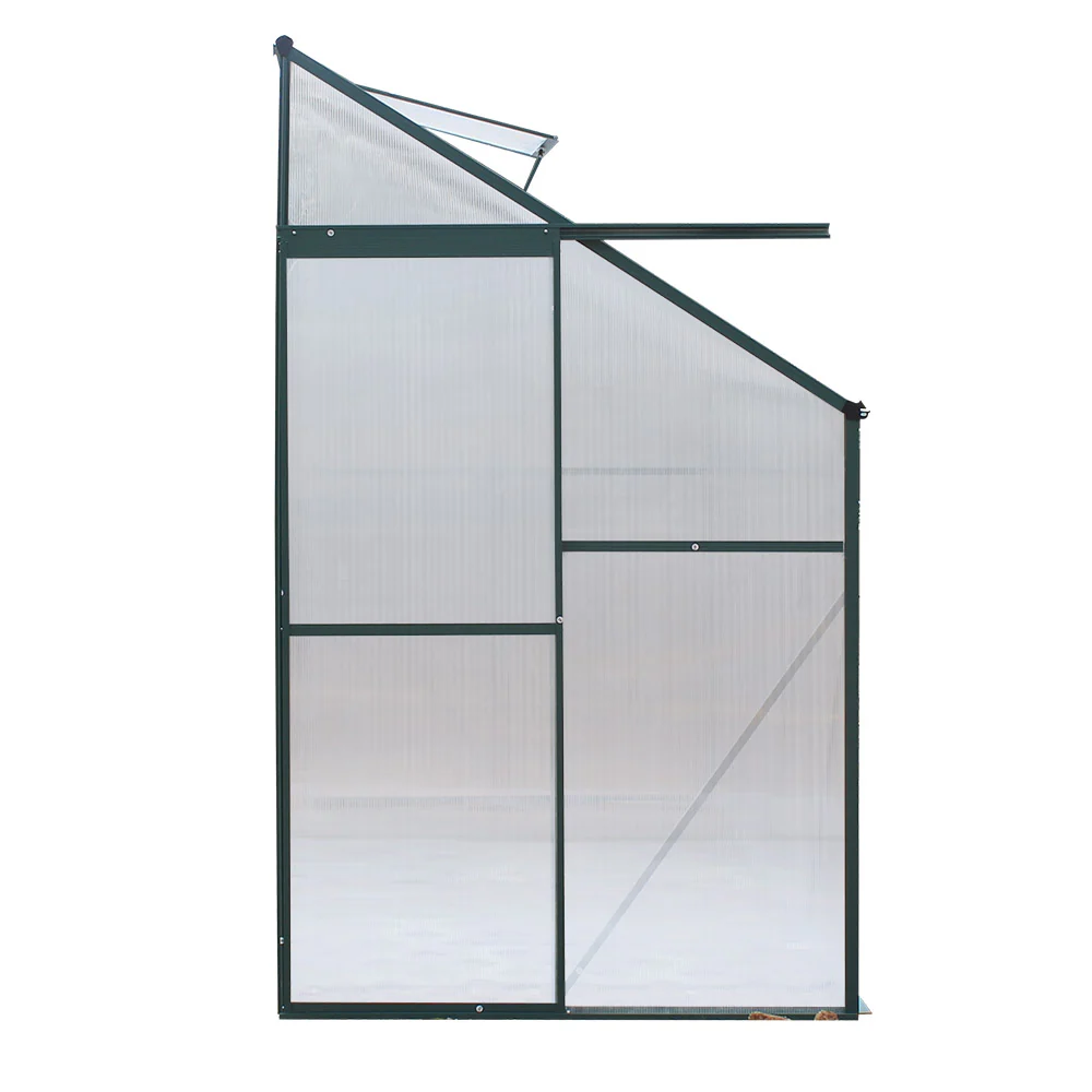 Greenfingers Greenhouse 2.52x1.27x2.13M Lean-to Aluminium Polycarbonate Green House Garden Shed - Nurns