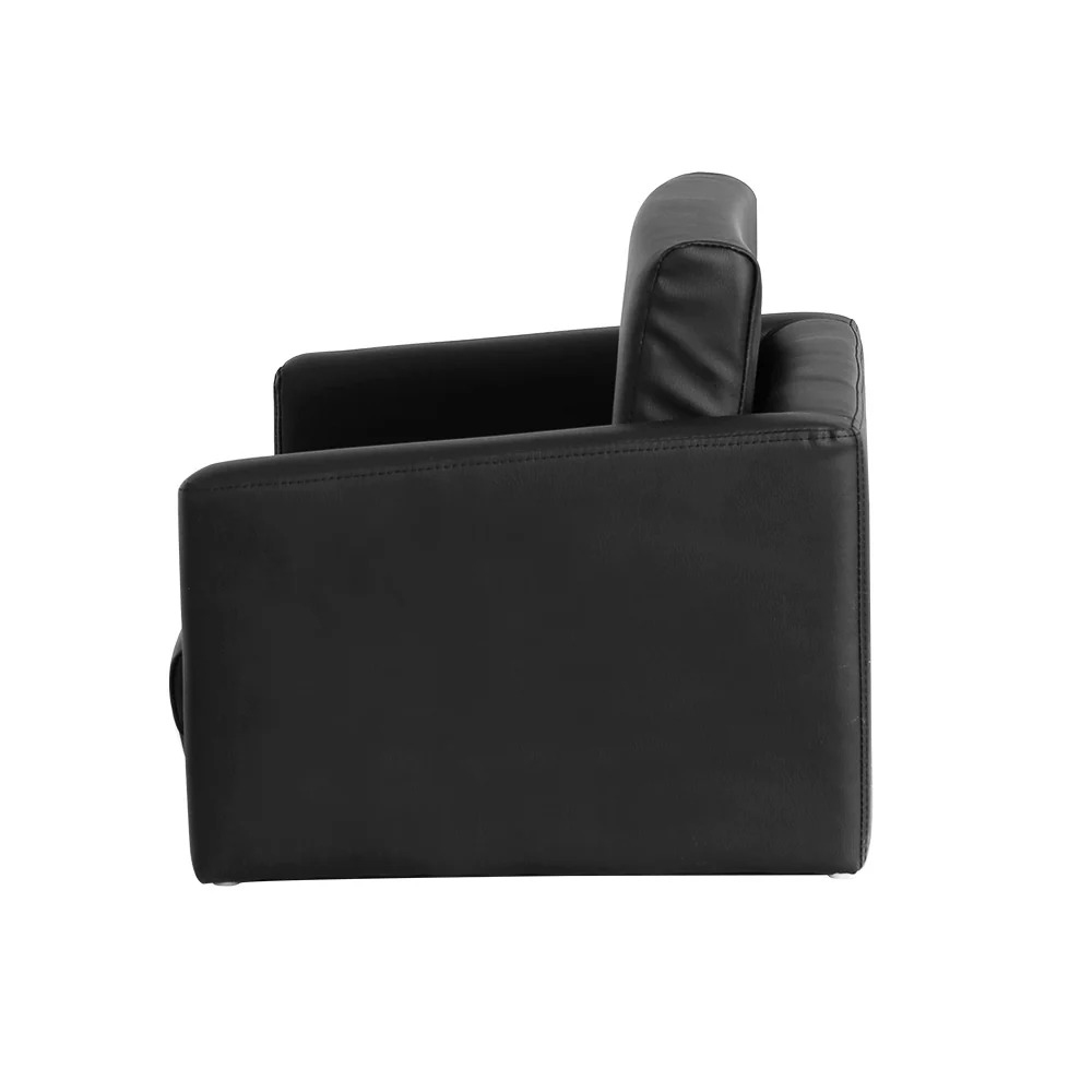 Phineas Kids Convertible Armchair Sofa 2 Seater Chair Children Flip Open Couch - Black - Nurns