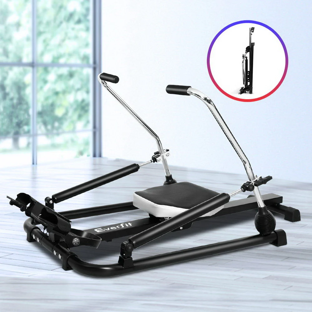 Everfit Rowing Machine Rower Hydraulic Resistance Fitness Gym Home Cardio - Nurns