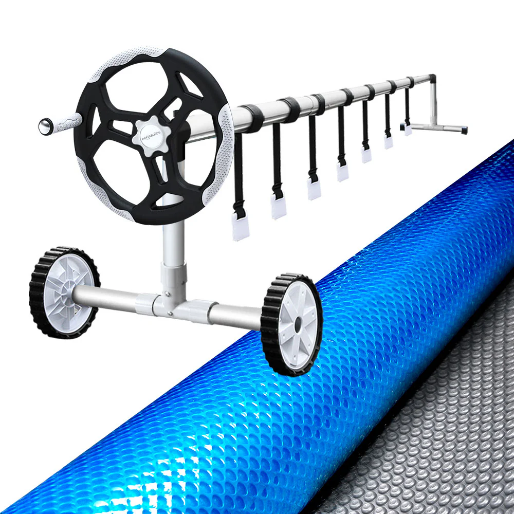 Pool Cover Roller Swimming Pools Covers Wheel Solar Blanket 10.5x4.2M - Nurns