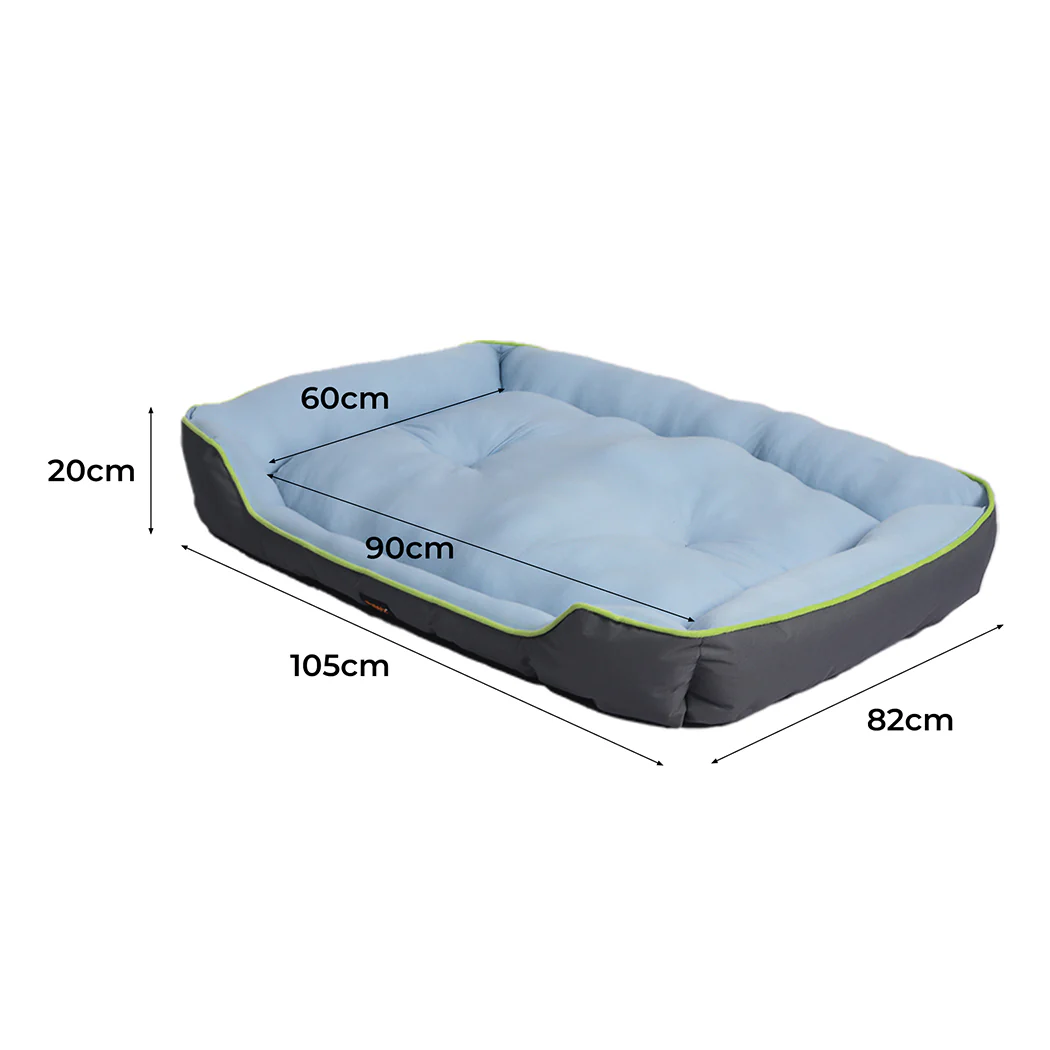 XLarge Dog Beds Pet Cooling Sofa Mat Bolster - Grey - Nurns