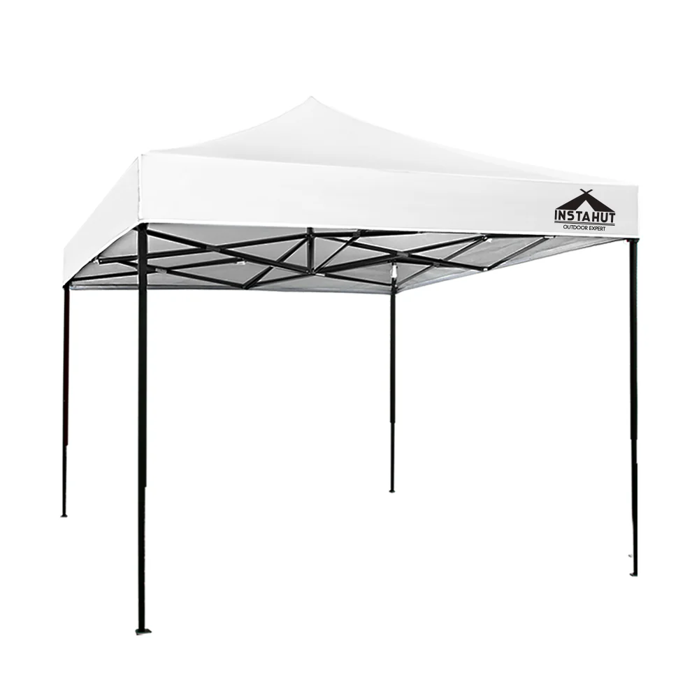 Instahut Gazebo Pop Up 3x3m w/Base Podx4 Marquee Folding Outdoor Wedding Camping Tent Shade Canopy White - Nurns
