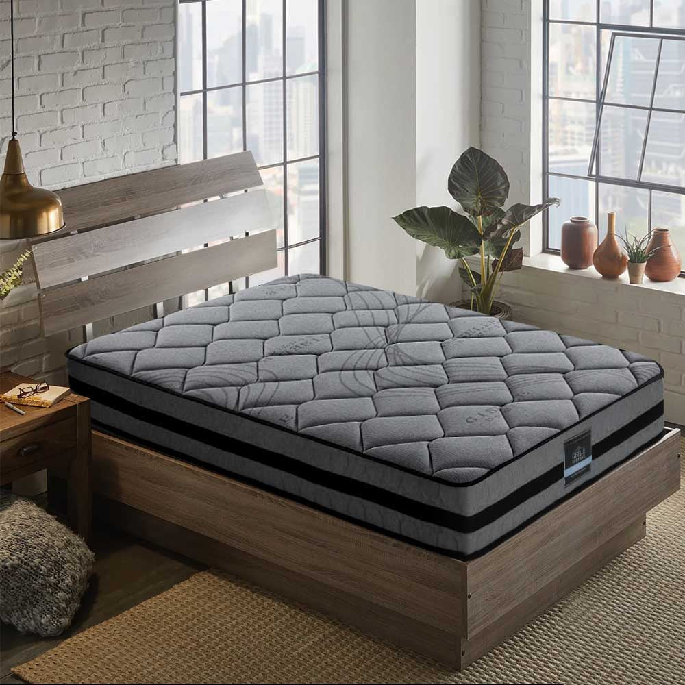Diamond Bed & Mattress Package with 22cm Mattress - Grey King Single - Nurns