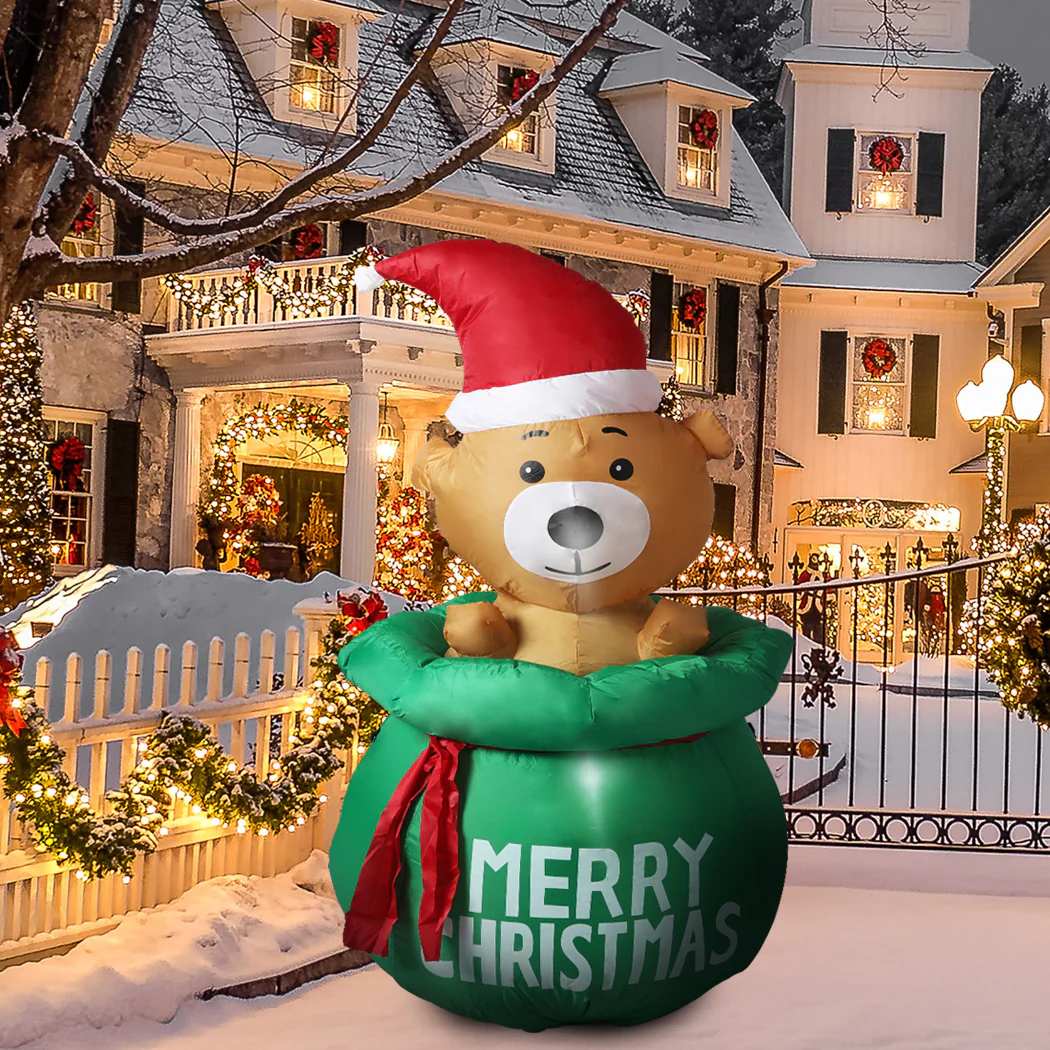 Bubbly Bear Christmas Inflatable Xmas Decorations - 1.2M - Nurns