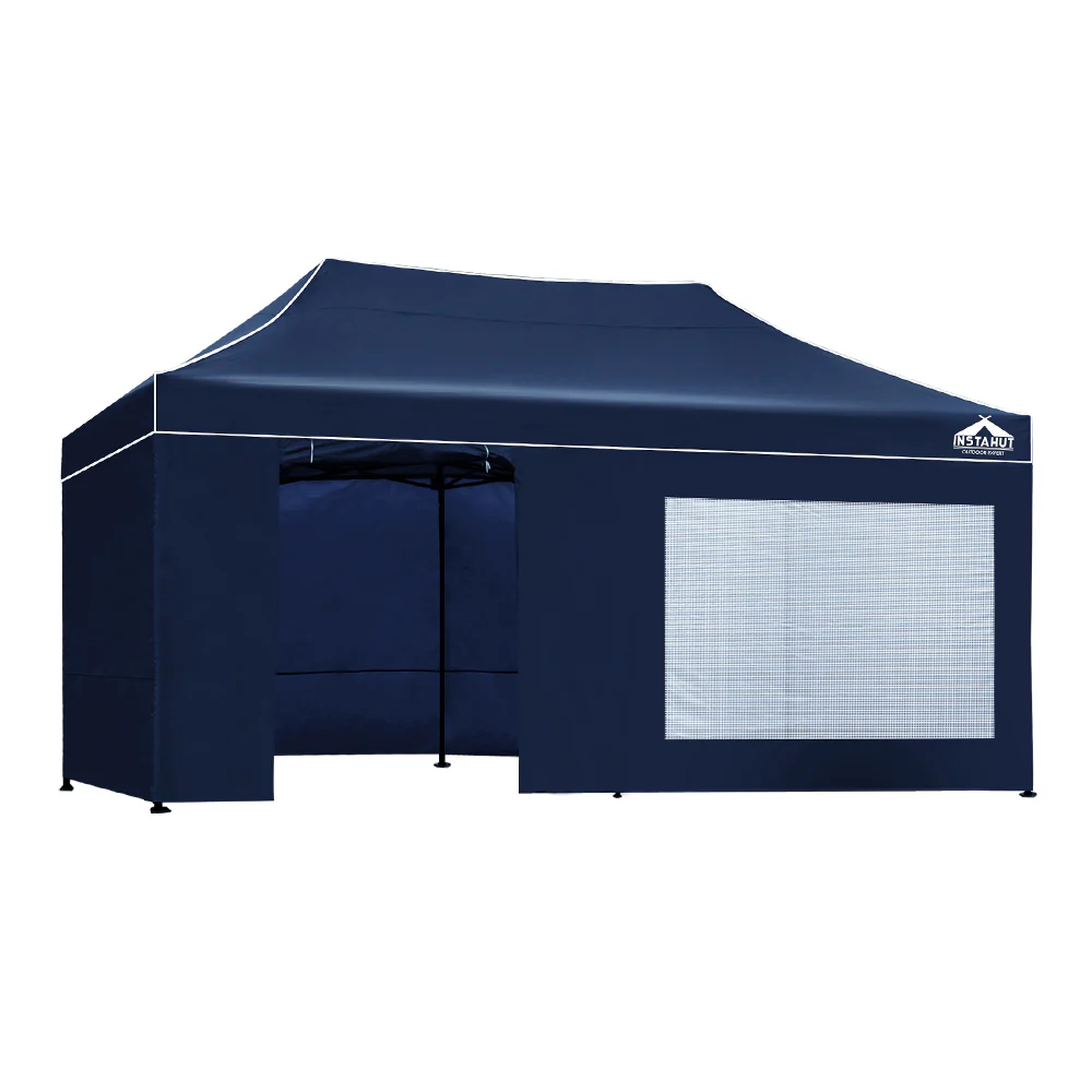 Instahut Gazebo Pop Up Marquee 3x6 Folding Tent Gazebos Camping 500D Oxford Navy - Nurns