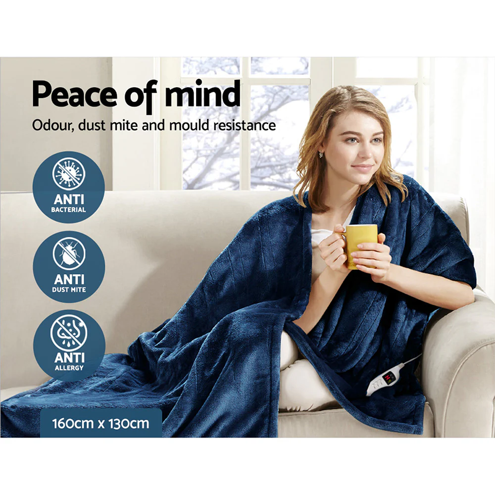 Watson Electric Throw Soft Blanket - Navy - Nurns