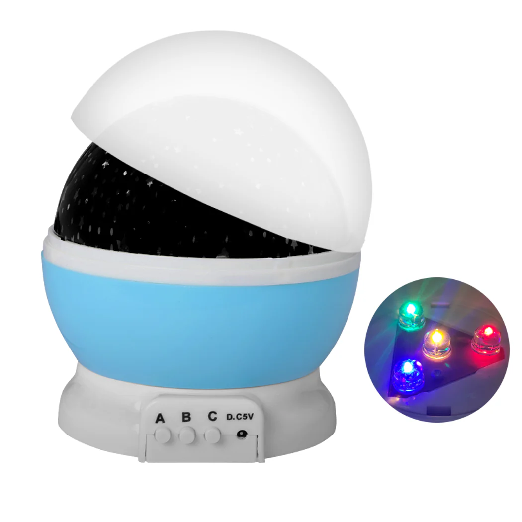 LED Night Star Sky Projector Light Lamp Rotating Starry Baby Room Kids Gift - Blue - Nurns