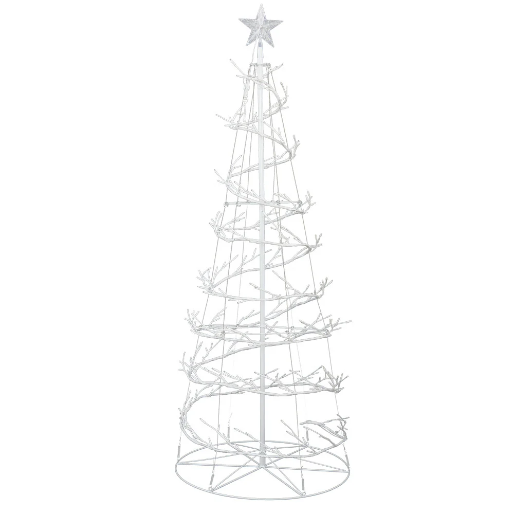 6ft 1.8m 320 LED Christmas Tree Xmas Cold White Lights Optic Fibre - Nurns