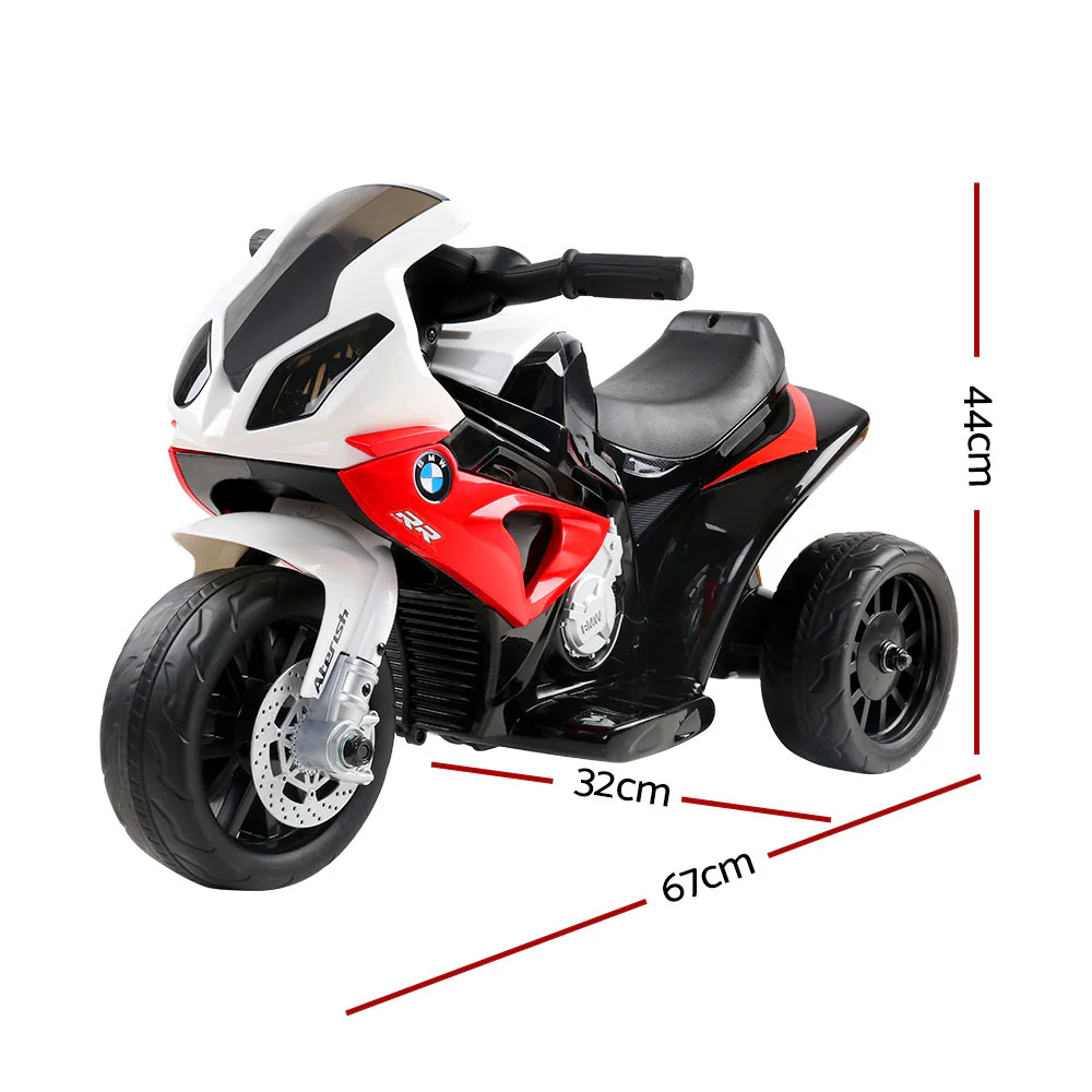 Kids Ride On Motorbike BMW Licensed S1000RR Motorcycle Car - Red - Nurns