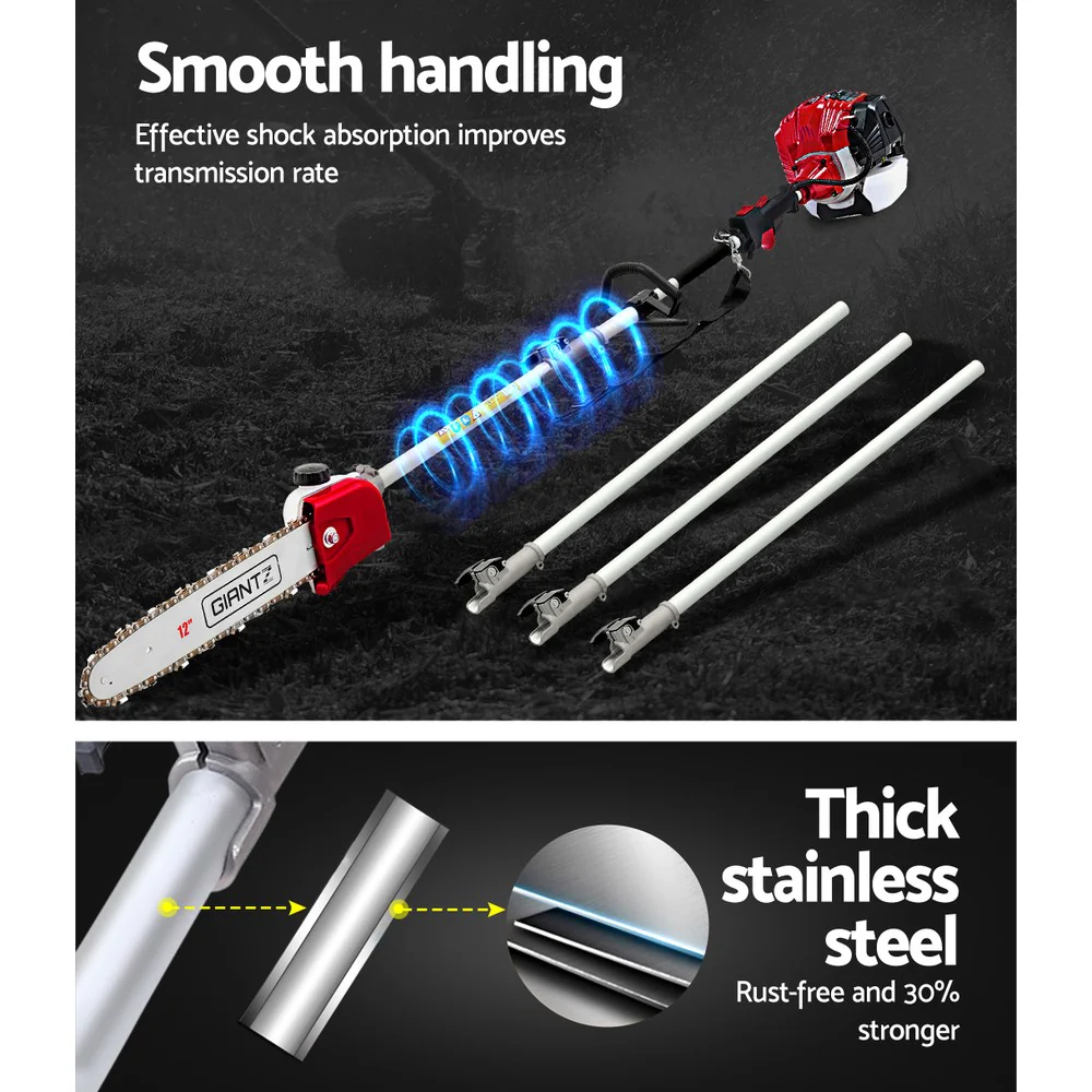 65CC Pole Chainsaw Hedge Trimmer 12in Chain Saw 4.3m Long Reach - Nurns