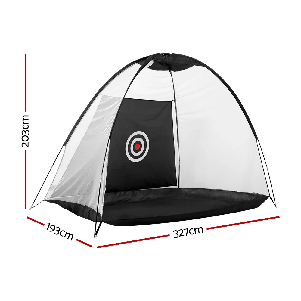 Everfit 3M Golf Practice Net Portable Training Aid Driving Target Tent Black - Nurns
