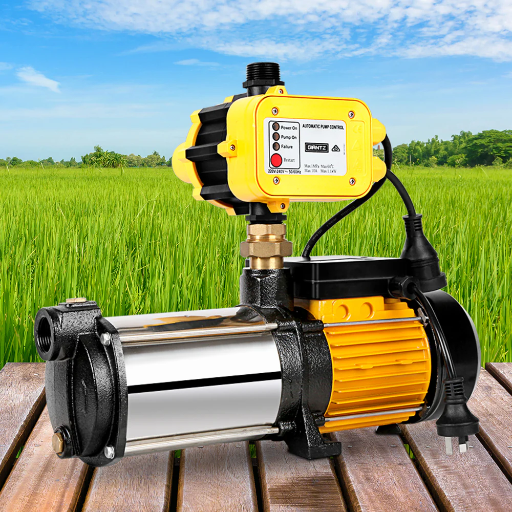 Garden Water Pump High Pressure 2000W 4-Stage Tank Irrigation - Yellow - Nurns