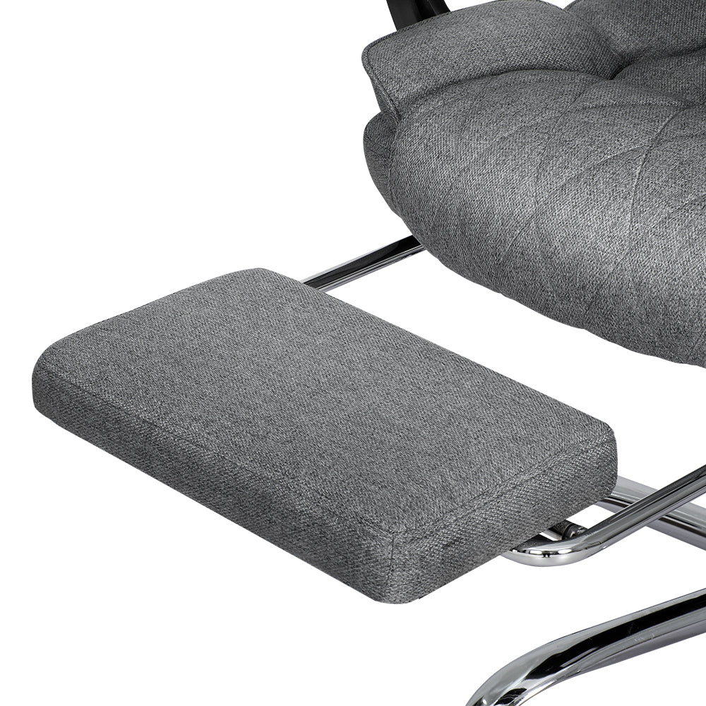 Artiss Executive Office Chair Fabric Footrest Grey - Nurns
