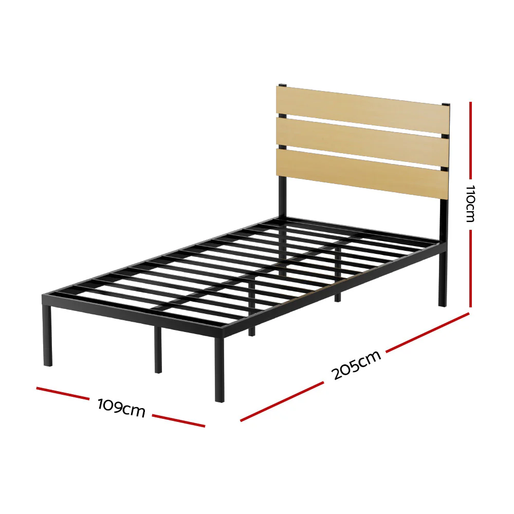 Bismuth Bed & Mattress Package with 34cm Mattress - Black King Single - Nurns