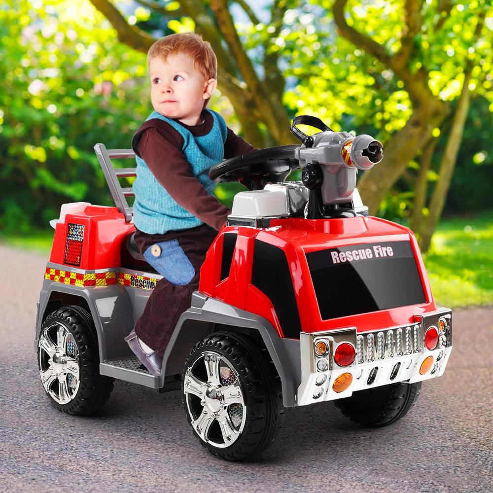 Kids Ride On Fire Truck Motorbike Motorcycle Car - Red - Nurns