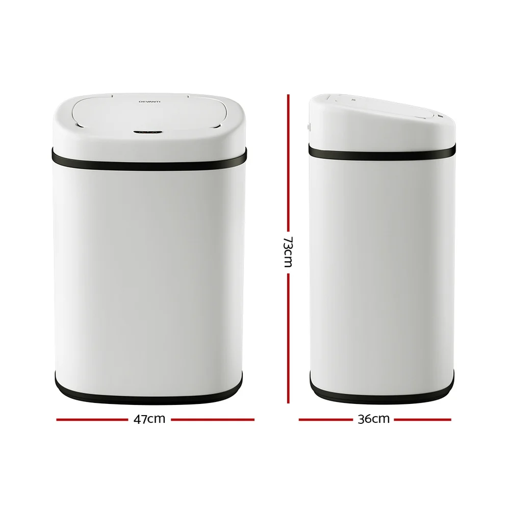 82L Motion Sensor Bin Rubbish Automatic - White - Nurns
