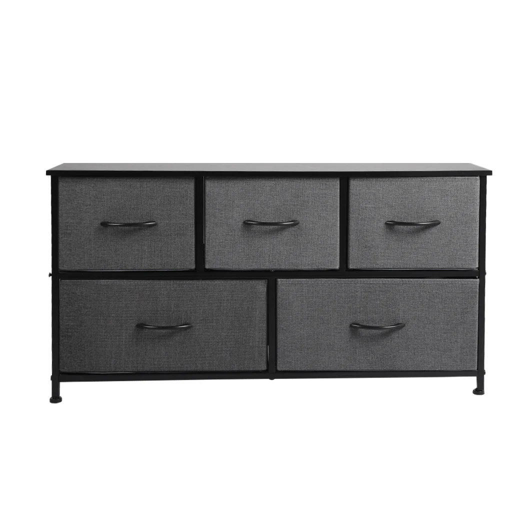 Levede Chest of 5 Drawers Storage Cabinet Dark Grey - Nurns