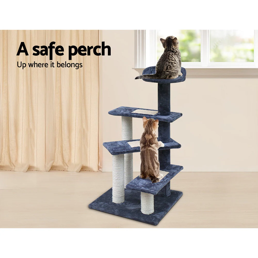 Cat Tree 100cm Trees Scratching Post Scratcher Tower Condo House Furniture Wood Steps - Nurns