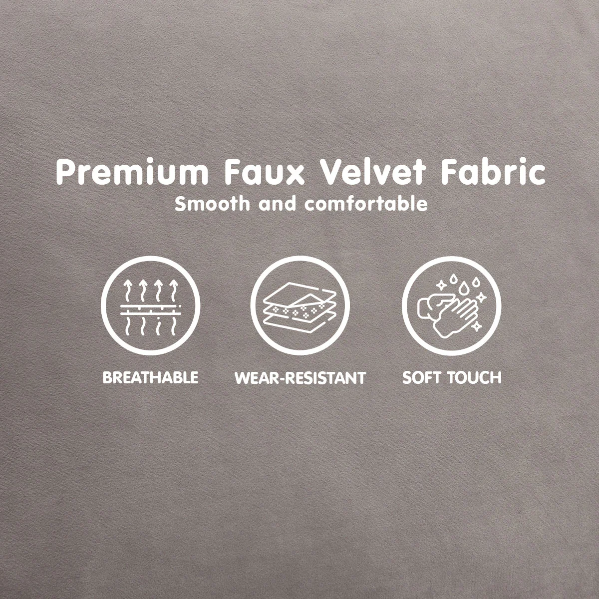 Melody 2-Seater Faux Velvet Suite Sofa Bed Lounge - Grey - Nurns