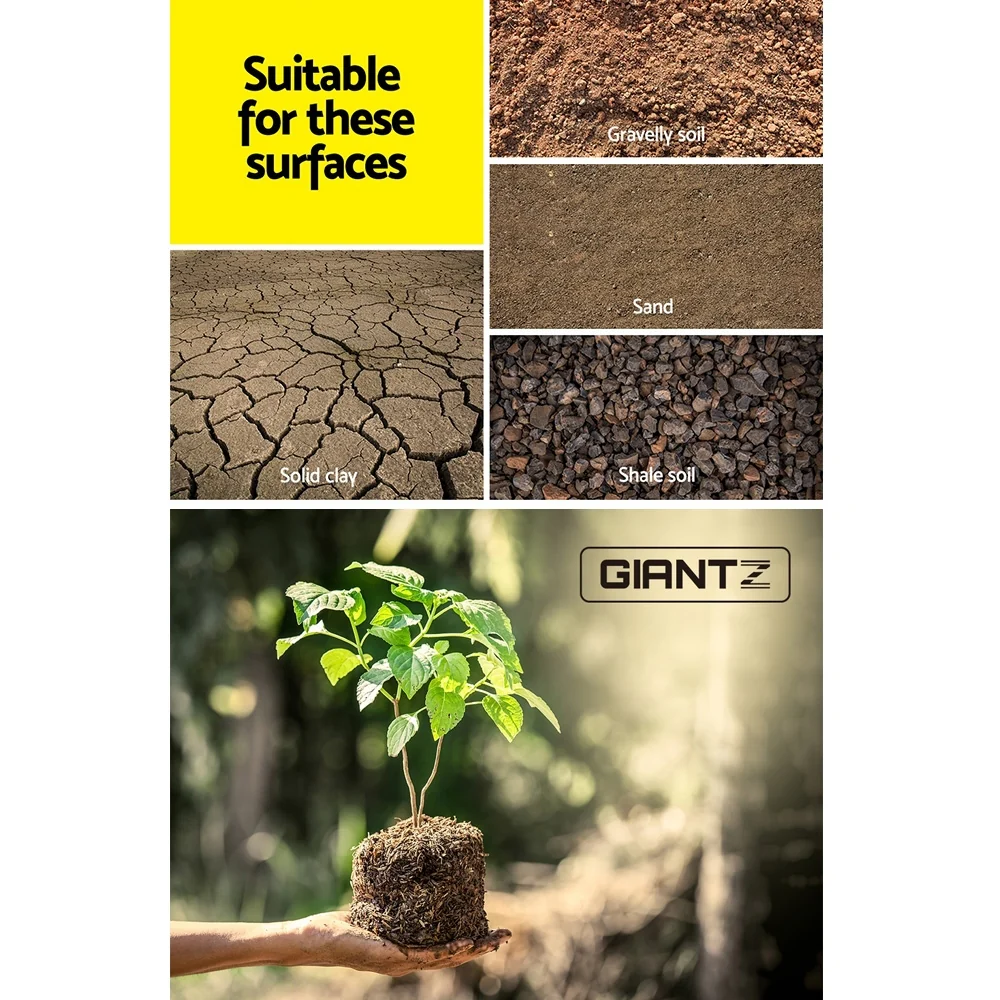 Power Garden Auger Small Earth Planter 75x300Mm Black - Nurns