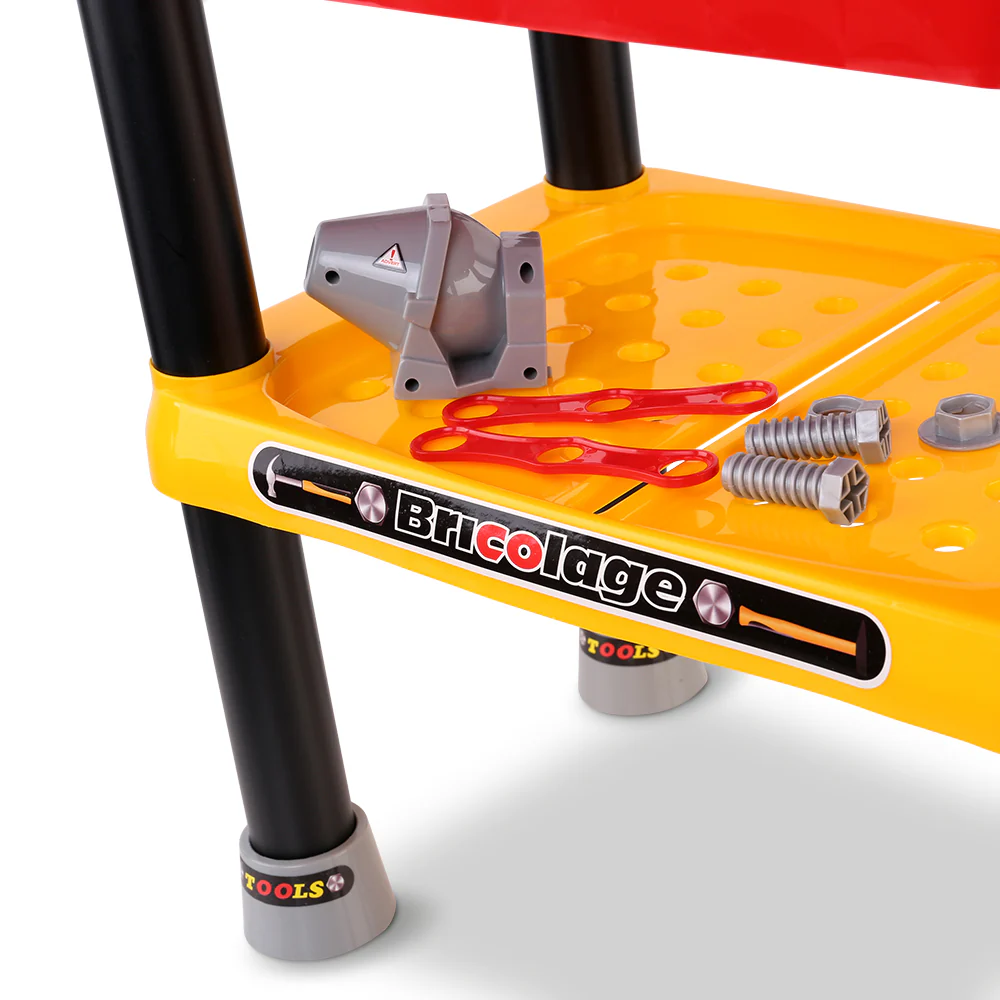 Kids Pretend Workbench DIY Tools 97 Piece Children Role Play Toys Red - Nurns