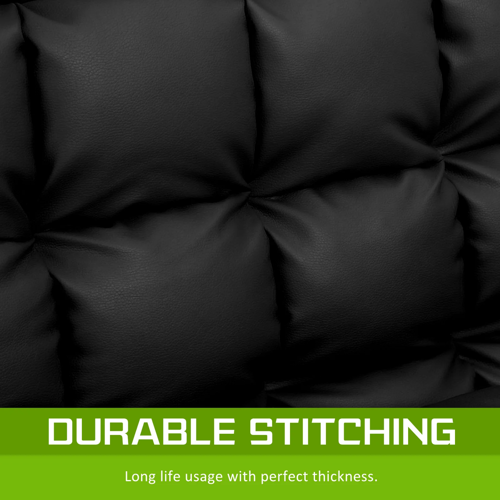 Merryn 2-Seater Lounge Couch Sofa Bed Double Seat Leather - Black - Nurns