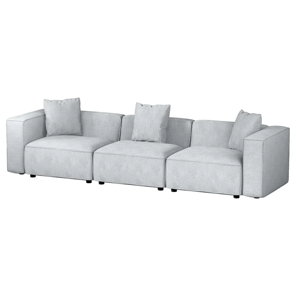 Mckenzie 3-Seater Modular Sofa Chaise Set - Grey - Nurns