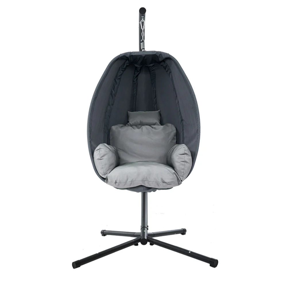 Connor Egg Swing Chair Single Hanging Pod with Stand - Grey - Nurns