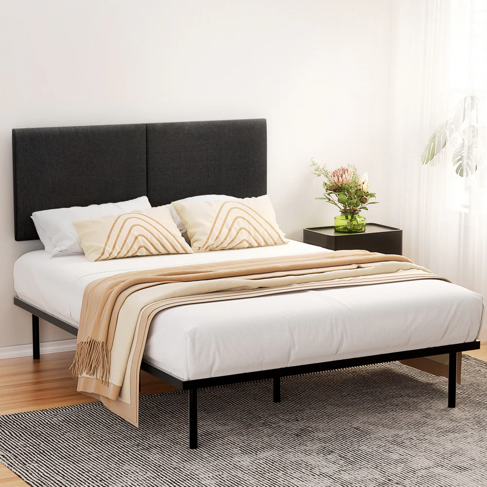 Norie Bed Frame Metal Frame - Black Queen - Nurns