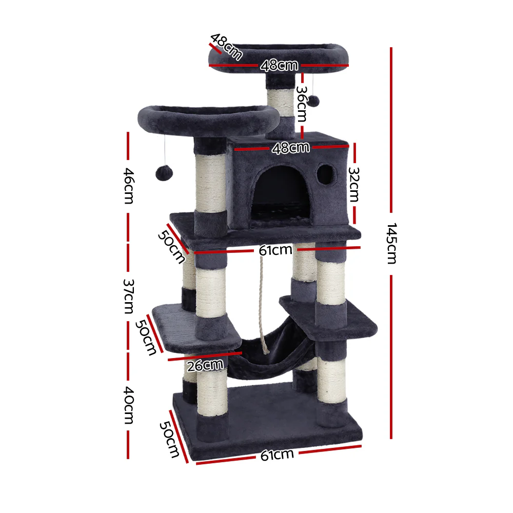 Cat Tree Trees Scratching Post Scratcher Tower Condo House Furniture Wood - Nurns