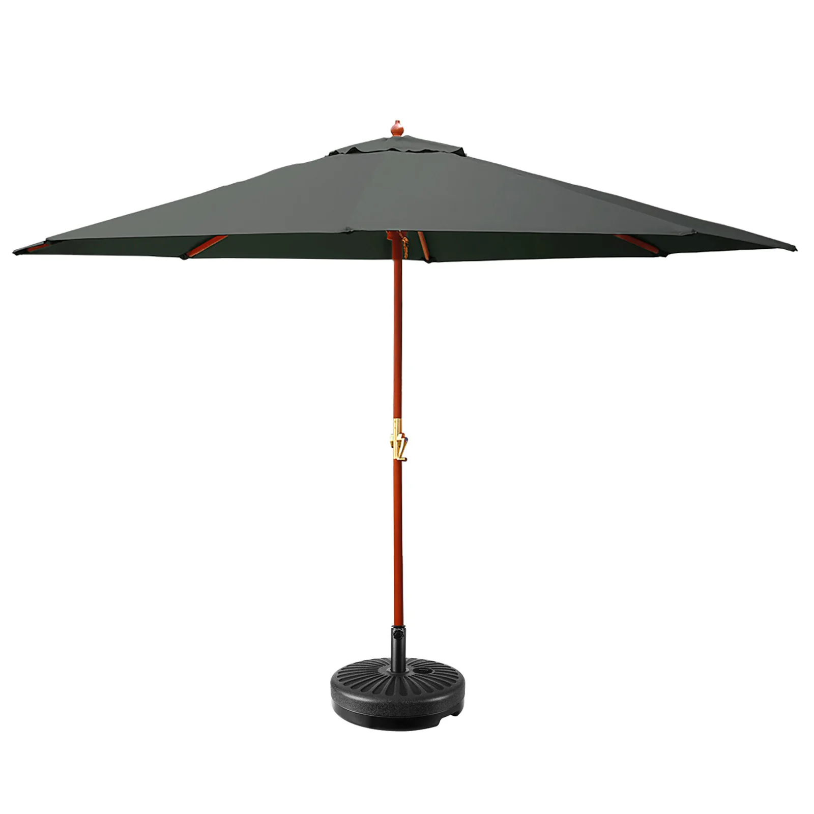 Instahut 3m Outdoor Umbrella w/Base Pole Umbrellas Garden Sun Stand Deck Charcoal - Nurns