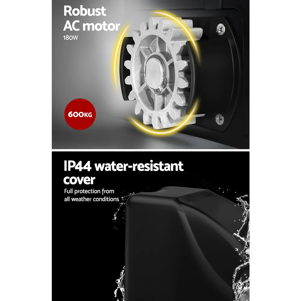 Automatic Sliding Gate Opener Kit Electric 6M 600kg 3 Control Remotes - Nurns