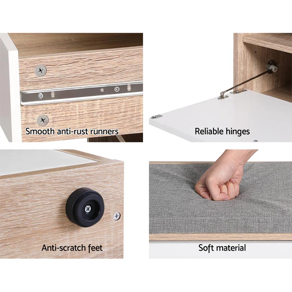 Artiss Shoe Rack Cabinet Bench 8 Pairs White Niva - Nurns