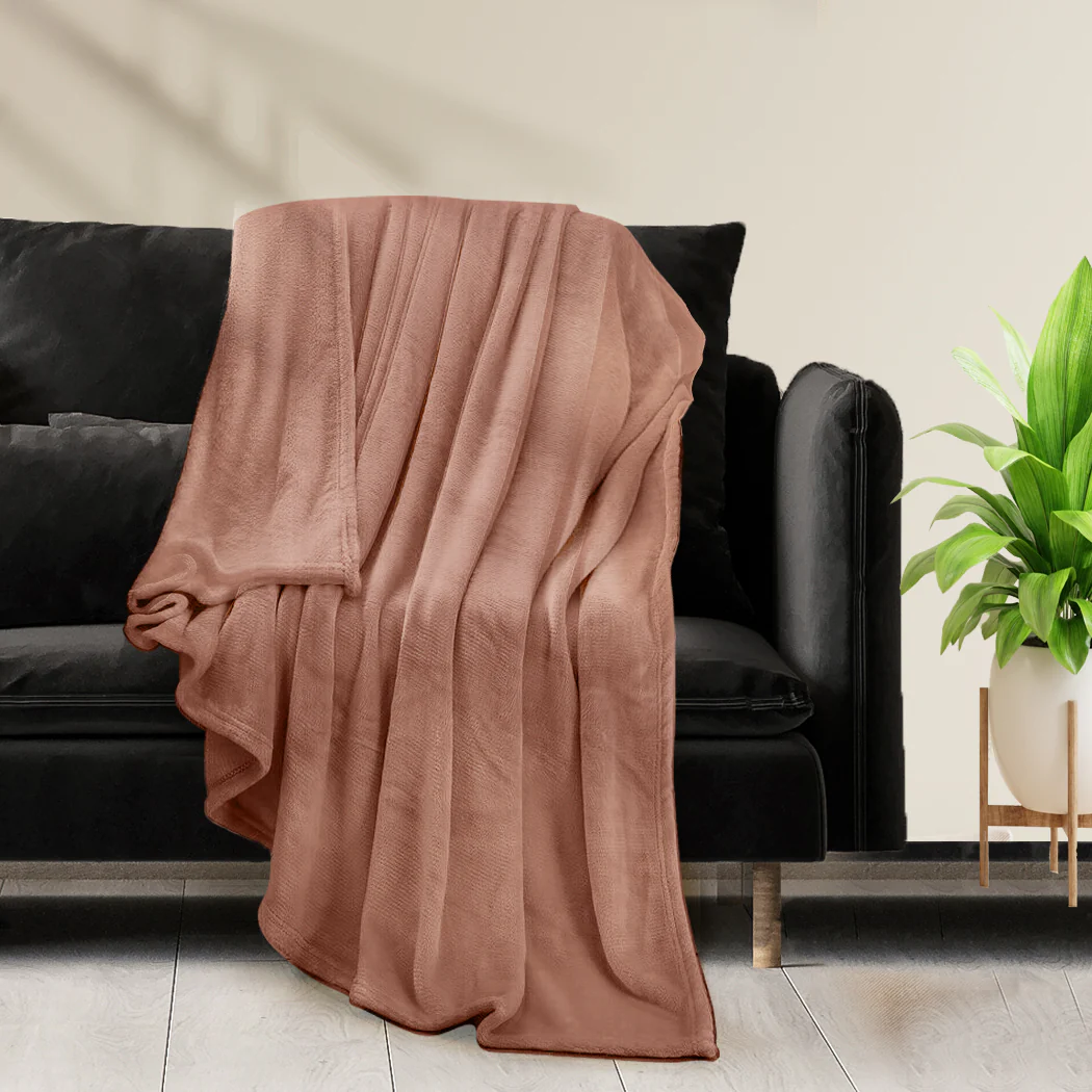 Waylon Throw Ultra-Soft Blanket 320gsm 220x240cm Warm - Mink - Nurns
