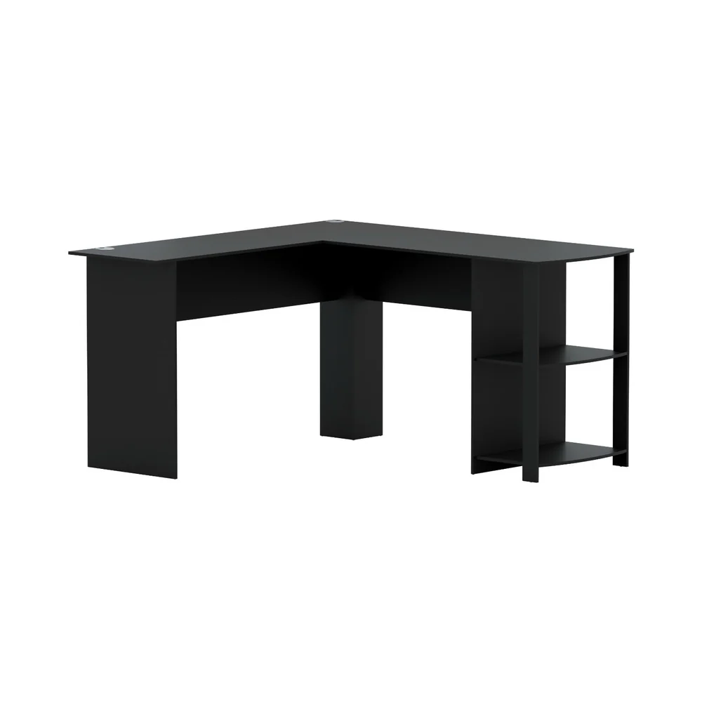 Artiss Computer Desk Shelf L-Shape Black 136cm - Nurns