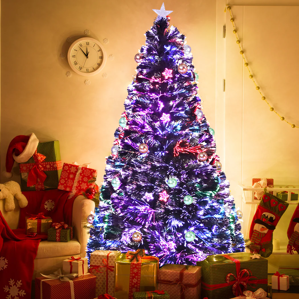 8ft 2.4m 320 Tips Christmas Tree Xmas Decorations Fibre Optic Multicolour Lights - Nurns