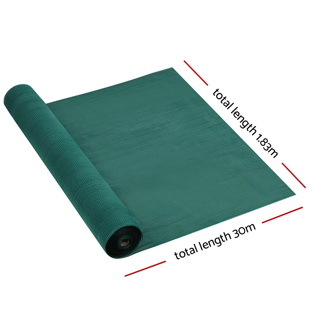 Instahut 30% Shade Cloth 1.83x30m Shade cloth Wide Heavy Duty Green - Nurns