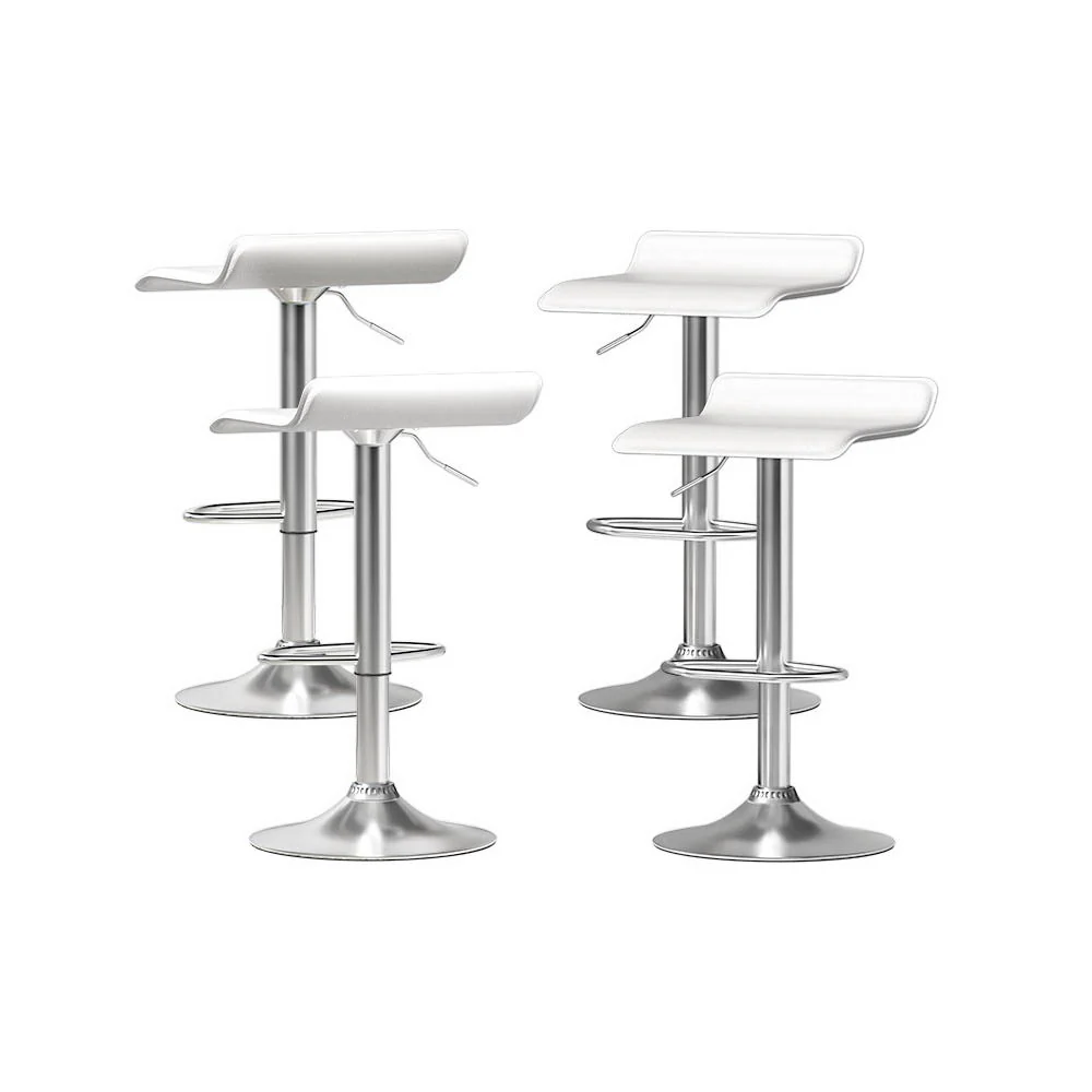 Set of 4 Nicosia Bar Stools Faux Leather Chair - White - Nurns