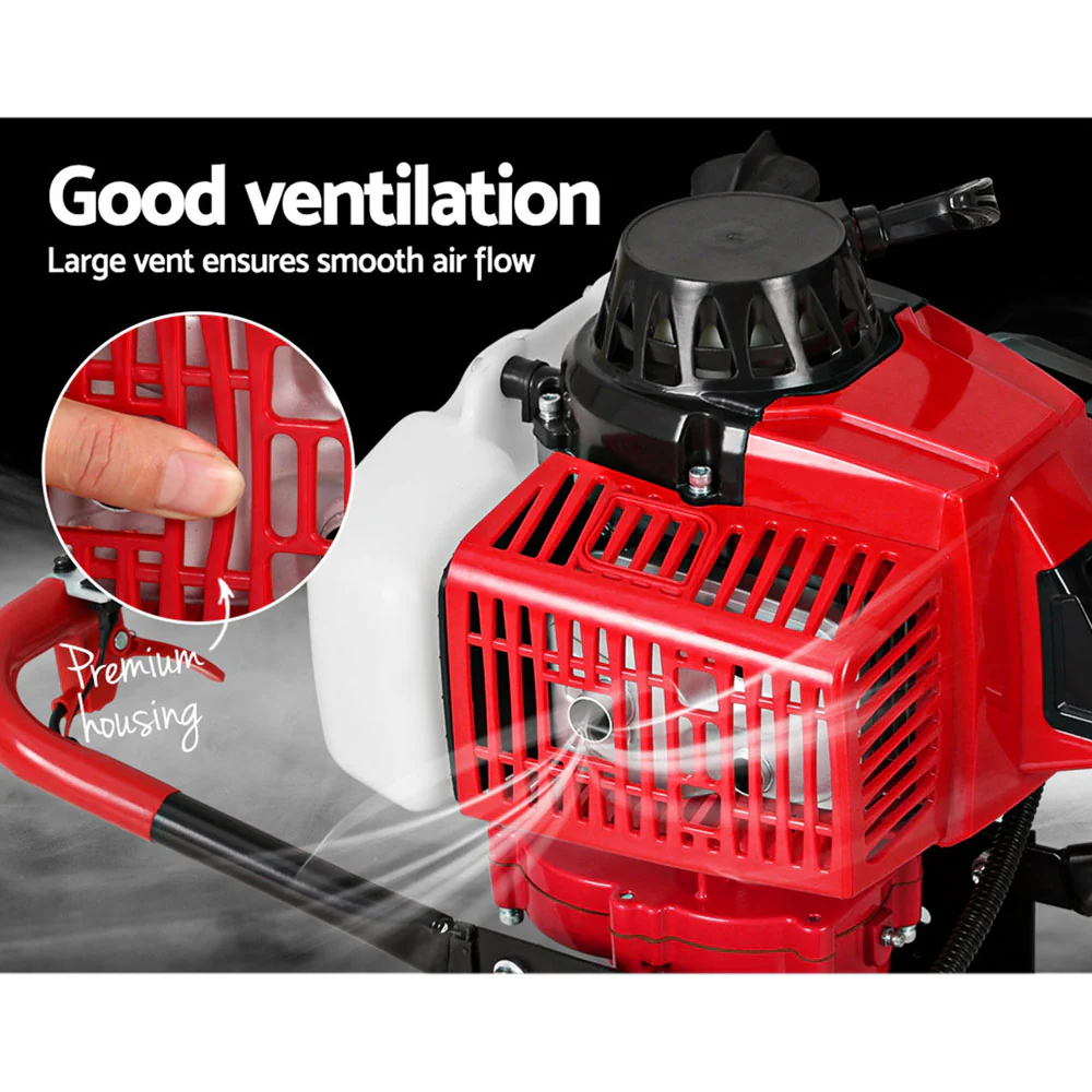 80CC Petrol Post Hole Digger Motor Only Engine Red - Nurns