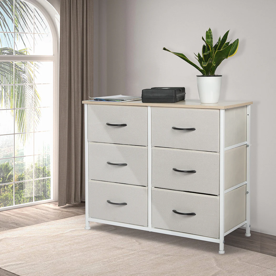 Levede Storage Cabinet Tower Chest Beige - Nurns