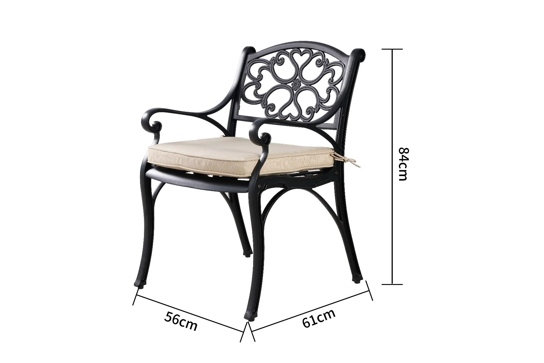 Lydia Aluminium Chair - Black - Nurns