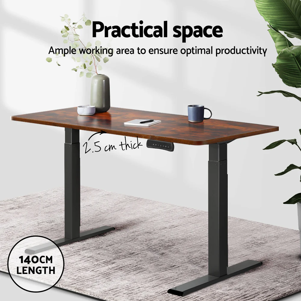 Artiss Standing Desk Top Rustic Brown 140cm - Nurns
